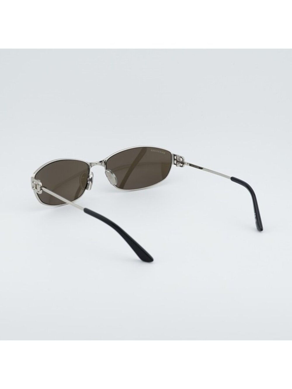Balenciaga BB0336S 006 Unisex Sunglasses Silver Oval Frame, Mirror Lenses - Picture 8 of 11